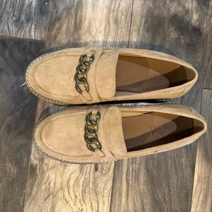 Tan Suede Flats with Camo Accent